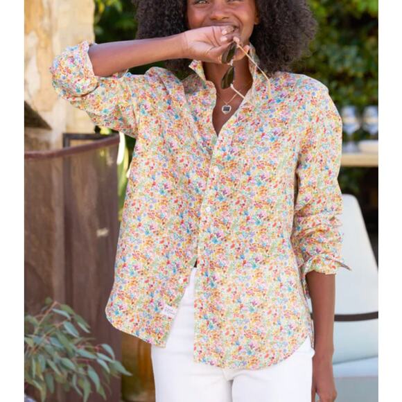 Frank & Eileen Linen Eileen Tiny Floral Button Down Multi Small - Picture 1 of 7